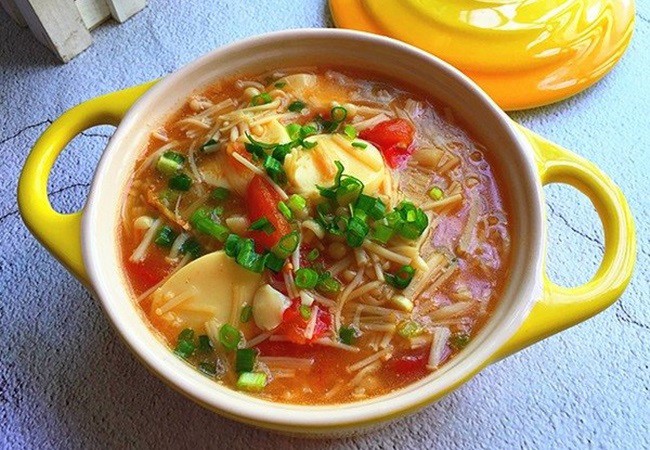 cách nấu canh trứng cà chua